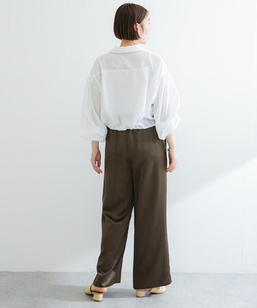 F by ROSSO（エフバイロッソ）の「F by ROSSO　UVCUT撥水ボリュームスリーブシャツ（シャツ/ブラウス・レディース・ベージュ/ホワイト・FREE）」の9枚目の写真