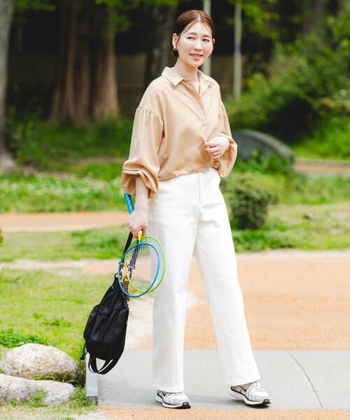 F by ROSSO（エフバイロッソ）の「F by ROSSO　UVCUT撥水ボリュームスリーブシャツ（シャツ/ブラウス・レディース・ベージュ/ホワイト・FREE）」の16枚目の写真