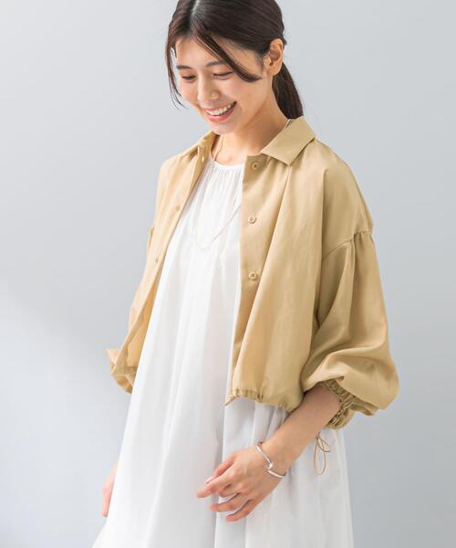 F by ROSSO（エフバイロッソ）の「F by ROSSO　UVCUT撥水ボリュームスリーブシャツ（シャツ/ブラウス・レディース・ベージュ/ホワイト・FREE）」の18枚目の写真