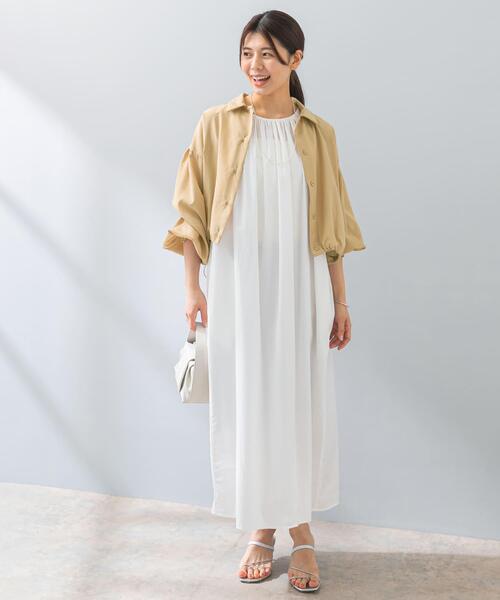 F by ROSSO（エフバイロッソ）の「F by ROSSO　UVCUT撥水ボリュームスリーブシャツ（シャツ/ブラウス・レディース・ベージュ/ホワイト・FREE）」の19枚目の写真