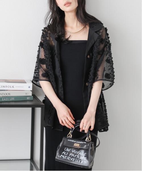 La-gemme（ラジェム）の「シアージャガード シャツジャケット（シャツ/ブラウス・レディース・ブラック/ベージュ/グレー・フリー）」の17枚目の写真