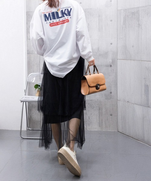 Miniministore(ミニミニストア)の「チュールティアードスカート ハイウエスト(スカート・レディース・ベージュ/ホワイト/ピンク/ブラック・FREE)」の13枚目の写真