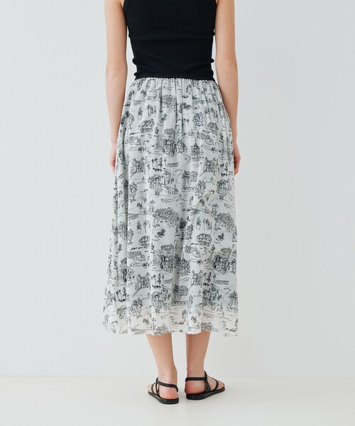 GALERIE VIE（ギャルリー ヴィー）の「LandScapeシルクストレッチ イージータックスカート（スカート・レディース・グレー系その他/ブラック系その他・36/32）」の6枚目の写真