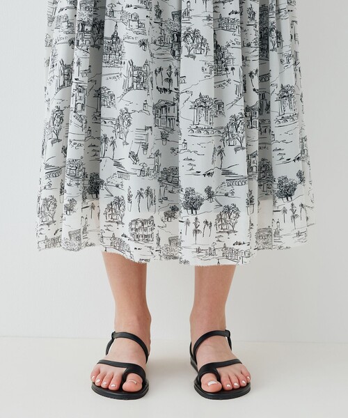 GALERIE VIE（ギャルリー ヴィー）の「LandScapeシルクストレッチ イージータックスカート（スカート・レディース・グレー系その他/ブラック系その他・36/32）」の9枚目の写真