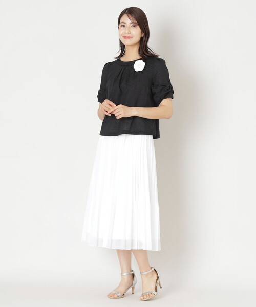 TO BE CHIC(トゥー ビー シック)の「ウェーブローン スリーブリボンブラウス(シャツ/ブラウス・レディース・ピンク/ベージュ系その他4/ブラック・40)」の12枚目の写真