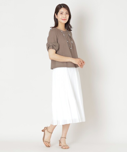 TO BE CHIC(トゥー ビー シック)の「ウェーブローン スリーブリボンブラウス(シャツ/ブラウス・レディース・ピンク/ベージュ系その他4/ブラック・40)」の10枚目の写真