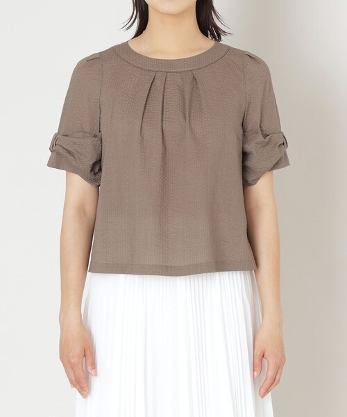 TO BE CHIC(トゥー ビー シック)の「ウェーブローン スリーブリボンブラウス(シャツ/ブラウス・レディース・ピンク/ベージュ系その他4/ブラック・40)」の9枚目の写真