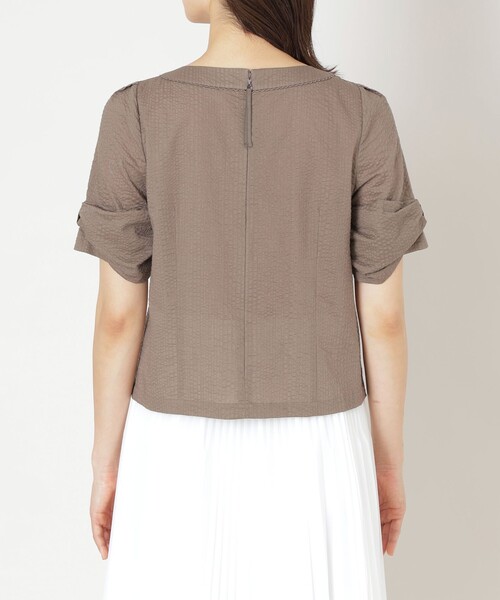 TO BE CHIC(トゥー ビー シック)の「ウェーブローン スリーブリボンブラウス(シャツ/ブラウス・レディース・ピンク/ベージュ系その他4/ブラック・40)」の7枚目の写真