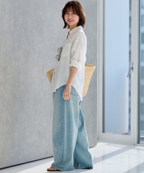 JOURNAL STANDARD relume(ジャーナルスタンダード レリューム)の「《追加》手洗い可 / カラーリネンオーバーサイズシャツ(シャツ/ブラウス・レディース・ホワイト/ベージュ系その他/ブルー系その他/イエロー/ピンク/ネイビー・FREE)」の10枚目の写真
