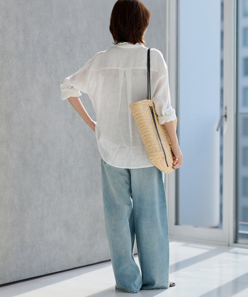 JOURNAL STANDARD relume(ジャーナルスタンダード レリューム)の「《追加》手洗い可 / カラーリネンオーバーサイズシャツ(シャツ/ブラウス・レディース・ホワイト/ベージュ系その他/ブルー系その他/イエロー/ピンク/ネイビー・FREE)」の11枚目の写真