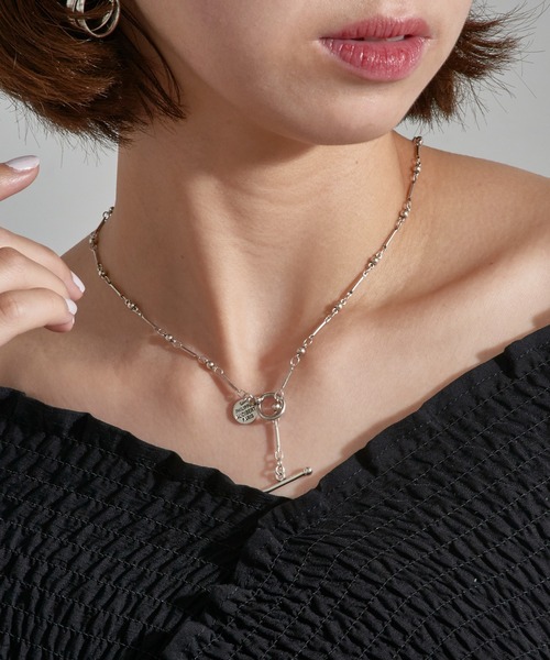 セール】【PHILIPPE AUDIBERT】Garnet necklace brass silver