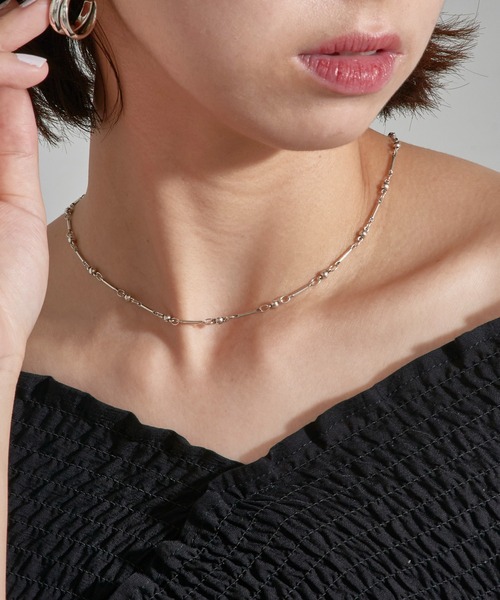 セール】【PHILIPPE AUDIBERT】Garnet necklace brass silver