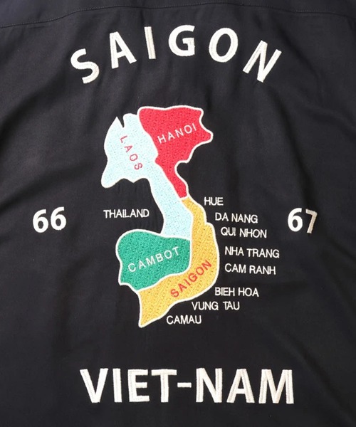 HOUSTON ヒューストン ベトジャン マップ地図柄　白 51353 ファッション HOUSTON ヒューストン ベトジャン マップ