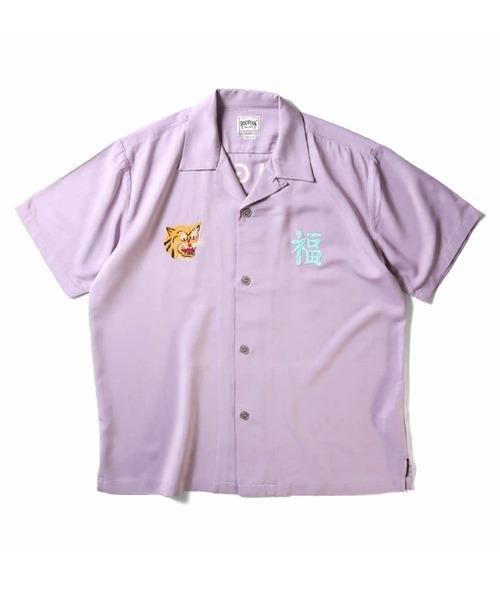 HOUSTON（ヒューストン）の「［HOUSTON ヒューストン］ VIETNAM TIGER EMB RAYON SOUVENIR S/S SHIRT ベトジャン 虎 MAP 地図柄 刺繍 レーヨン オープンカラーシャツ / スーベニアシャツ / 開襟シャツ（シャツ/ブラウス・メンズ・パープル/マスタード/サーモンピンク/ブラック系その他/ブルー/ブラック・M/L/XL）」の20枚目の写真