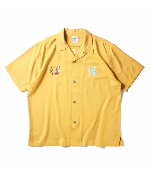 HOUSTON（ヒューストン）の「［HOUSTON ヒューストン］ VIETNAM TIGER EMB RAYON SOUVENIR S/S SHIRT ベトジャン 虎 MAP 地図柄 刺繍 レーヨン オープンカラーシャツ / スーベニアシャツ / 開襟シャツ（シャツ/ブラウス・メンズ・パープル/マスタード/サーモンピンク/ブラック系その他/ブルー/ブラック・M/L/XL）」の18枚目の写真