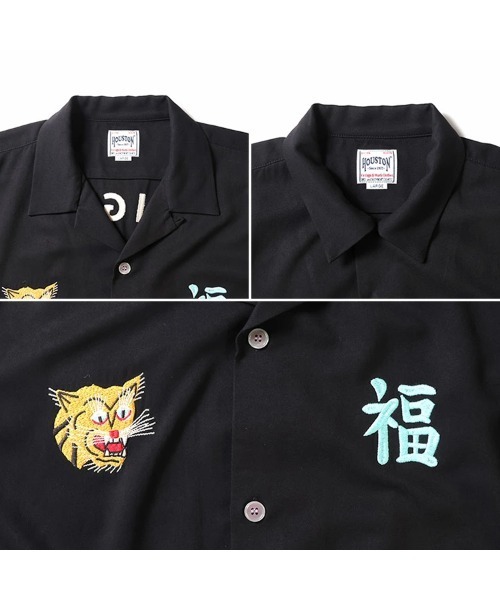 ＜極美品＞ヒューストン スーベニアシャツ パンダ ブラック シャツ 極美品＞ヒューストン スーベニアシャツ パンダ ブラック シャツ