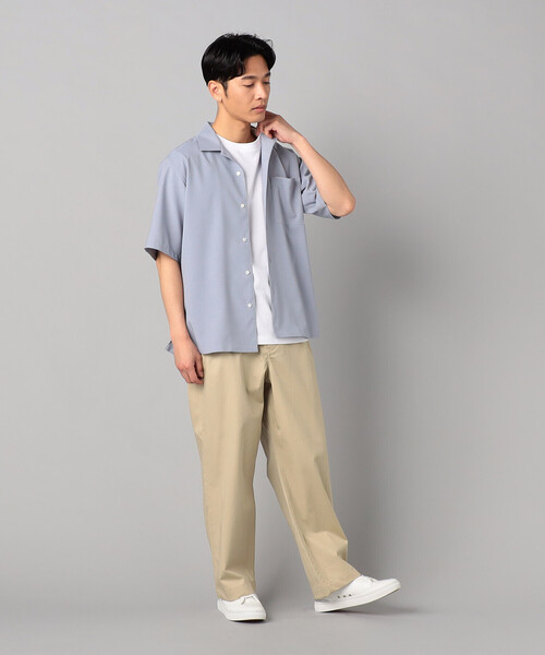 COMME CA MEN(コムサメン)の「リネンライクストレッチ オープンカラー半袖シャツ(シャツ/ブラウス・メンズ・カーキ/ブルー/ライトグレー・M/L)」の5枚目の写真