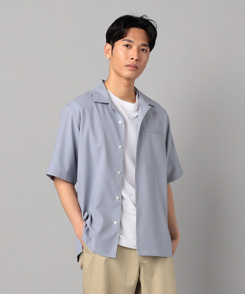 COMME CA MEN(コムサメン)の「リネンライクストレッチ オープンカラー半袖シャツ(シャツ/ブラウス・メンズ・カーキ/ブルー/ライトグレー・M/L)」の6枚目の写真