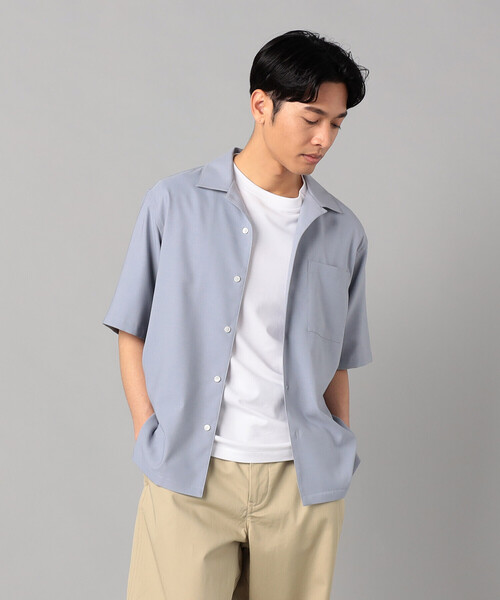 COMME CA MEN(コムサメン)の「リネンライクストレッチ オープンカラー半袖シャツ(シャツ/ブラウス・メンズ・カーキ/ブルー/ライトグレー・M/L)」の7枚目の写真