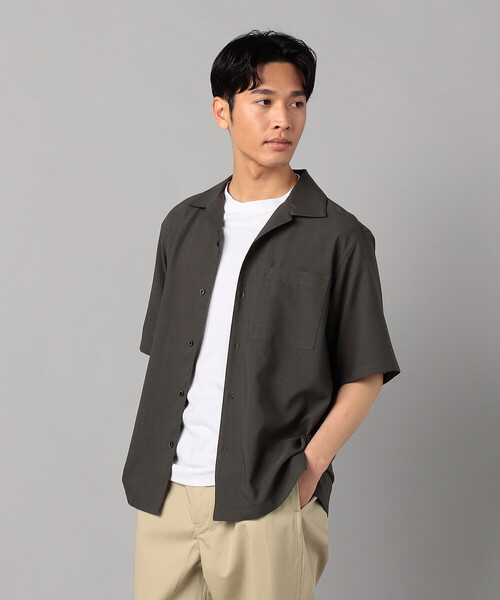 COMME CA MEN(コムサメン)の「リネンライクストレッチ オープンカラー半袖シャツ(シャツ/ブラウス・メンズ・カーキ/ブルー/ライトグレー・M/L)」の10枚目の写真