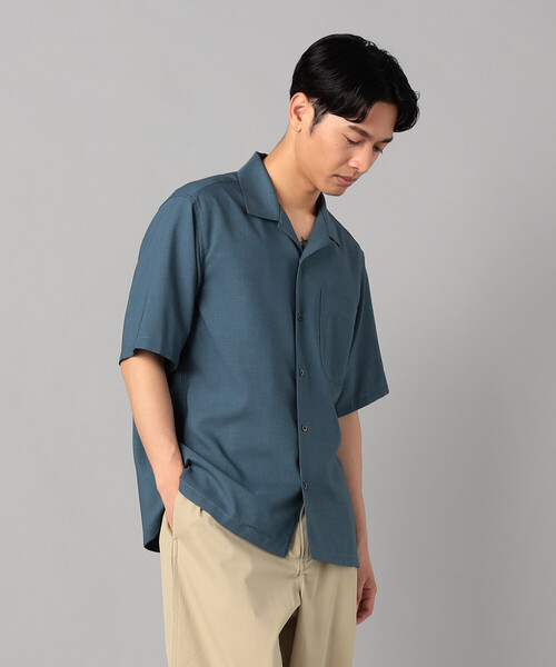 COMME CA MEN(コムサメン)の「リネンライクストレッチ オープンカラー半袖シャツ(シャツ/ブラウス・メンズ・カーキ/ブルー/ライトグレー・M/L)」の14枚目の写真
