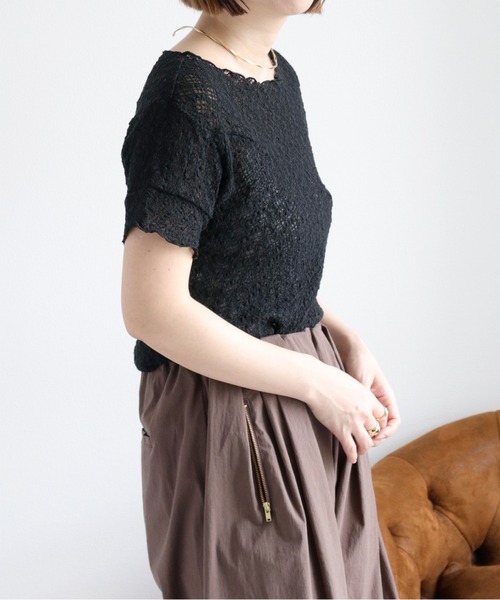 cepo（セポ）の「レースシャーリングカットソー（Tシャツ/カットソー・レディース・オフホワイト/ブラック・M）」の17枚目の写真