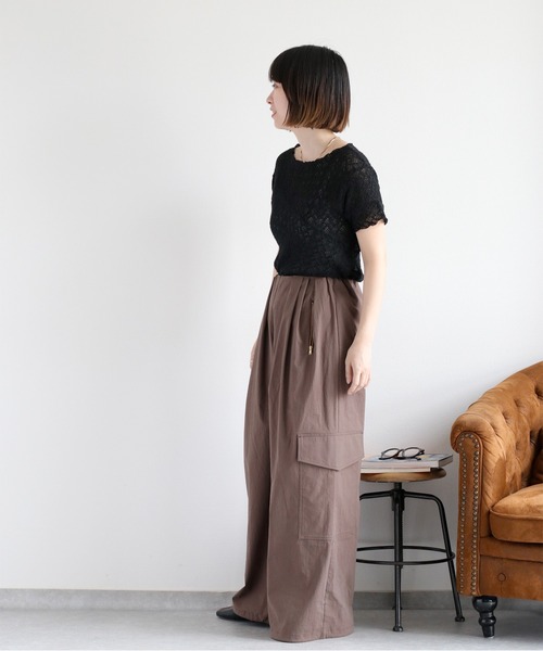 cepo（セポ）の「レースシャーリングカットソー（Tシャツ/カットソー・レディース・オフホワイト/ブラック・M）」の9枚目の写真