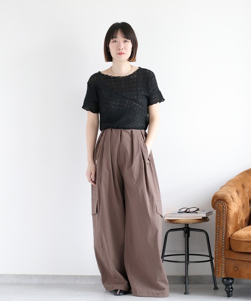 cepo（セポ）の「レースシャーリングカットソー（Tシャツ/カットソー・レディース・オフホワイト/ブラック・M）」の7枚目の写真