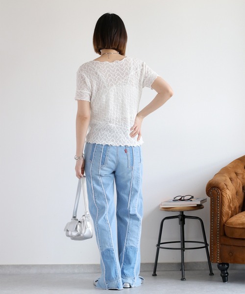 cepo（セポ）の「レースシャーリングカットソー（Tシャツ/カットソー・レディース・オフホワイト/ブラック・M）」の20枚目の写真