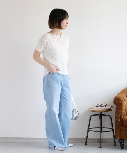 cepo（セポ）の「レースシャーリングカットソー（Tシャツ/カットソー・レディース・オフホワイト/ブラック・M）」の21枚目の写真