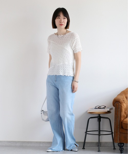 cepo（セポ）の「レースシャーリングカットソー（Tシャツ/カットソー・レディース・オフホワイト/ブラック・M）」の19枚目の写真