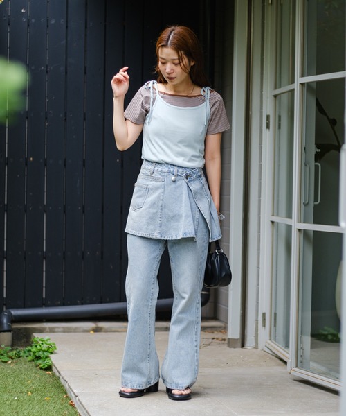 tシャツ 「セットアイテム」ボーダーTEE×キャミSET レディース セットアイテム】ボーダーTEE×キャミSET（Tシャツ/カットソー