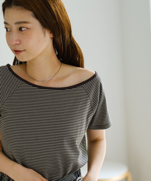 Kastane(カスタネ)の「【セットアイテム】ボーダーTEE×キャミSET(Tシャツ/カットソー・レディース・グレー/ブラック/サックスブルー・FREE)」の16枚目の写真