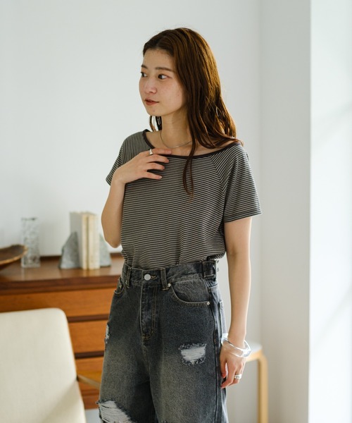 セットアイテム】ボーダーTEE×キャミSET（Tシャツ/カットソー