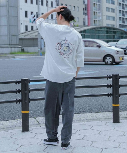 MDR（エムディアール）の「『フラワー刺繍オーバーサイズTシャツ』（Tシャツ/カットソー・メンズ・オフホワイト/ブラック・L/M）」の8枚目の写真