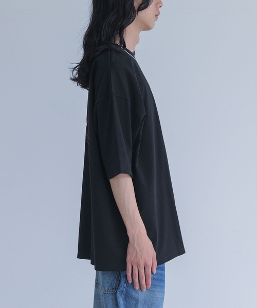 MDR（エムディアール）の「『フラワー刺繍オーバーサイズTシャツ』（Tシャツ/カットソー・メンズ・オフホワイト/ブラック・L/M）」の15枚目の写真