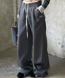 ダブル ウエスト ワイドパンツ スラックス
