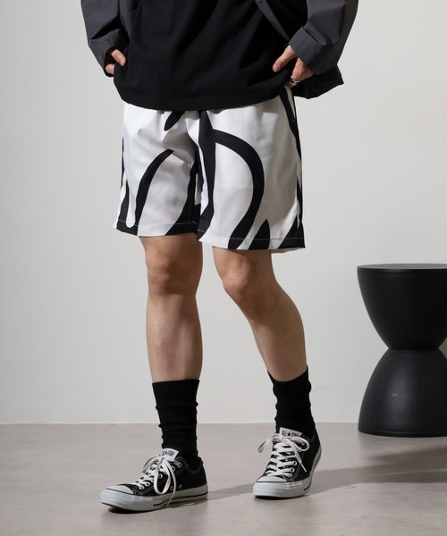 ELDORADO スポーツパンツ 黒白柄 EVOLUTION パンツ Zebra Leopard Print Shorts / ゼブラ