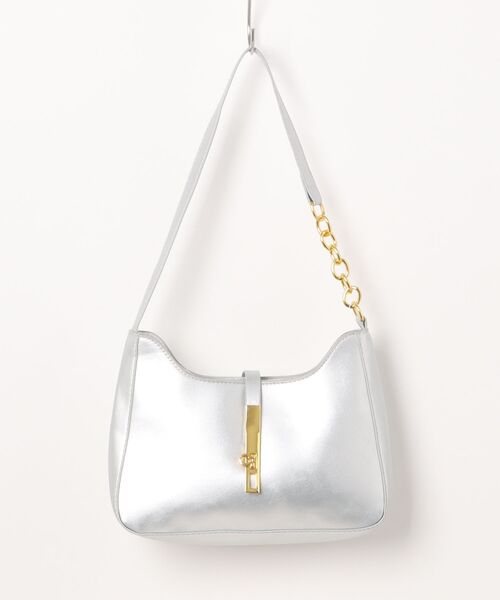 TONE SELECT GOODS（トーンセレクトグッズ）の「urbanfemine./ターンロックデザインショルダーバッグ U7496（ショルダーバッグ・レディース・ブラック/ベージュ/オレンジ/ホワイト/ブラウン/シルバー・FREE）」の19枚目の写真