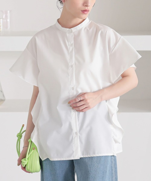 n'OrLABEL（ノアールレーベル）の「『サイドフレアブラウス』（シャツ/ブラウス・レディース・ネイビー/ベージュ/オフホワイト/ブラック・2/1）」の2枚目の写真