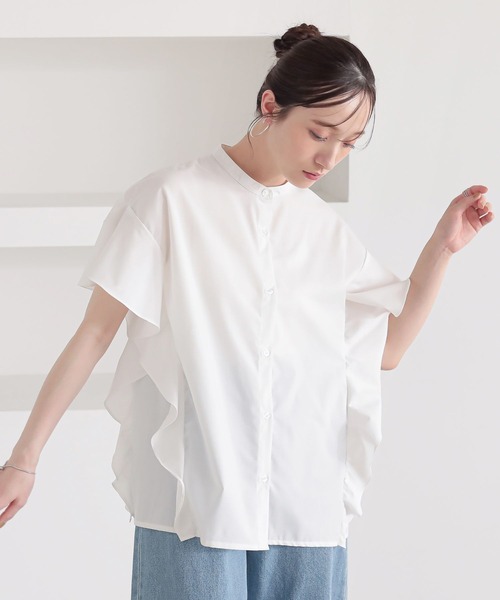 n'OrLABEL（ノアールレーベル）の「『サイドフレアブラウス』（シャツ/ブラウス・レディース・ネイビー/ベージュ/オフホワイト/ブラック・2/1）」の8枚目の写真