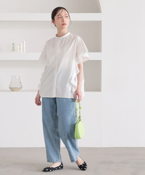 n'OrLABEL（ノアールレーベル）の「『サイドフレアブラウス』（シャツ/ブラウス・レディース・ネイビー/ベージュ/オフホワイト/ブラック・2/1）」の9枚目の写真