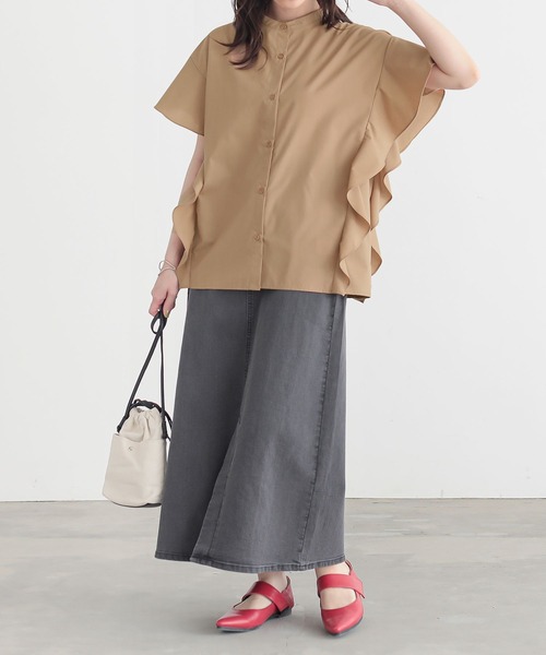 n'OrLABEL（ノアールレーベル）の「『サイドフレアブラウス』（シャツ/ブラウス・レディース・ネイビー/ベージュ/オフホワイト/ブラック・2/1）」の19枚目の写真