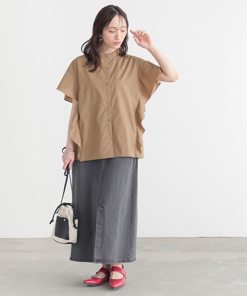 n'OrLABEL（ノアールレーベル）の「『サイドフレアブラウス』（シャツ/ブラウス・レディース・ネイビー/ベージュ/オフホワイト/ブラック・2/1）」の21枚目の写真