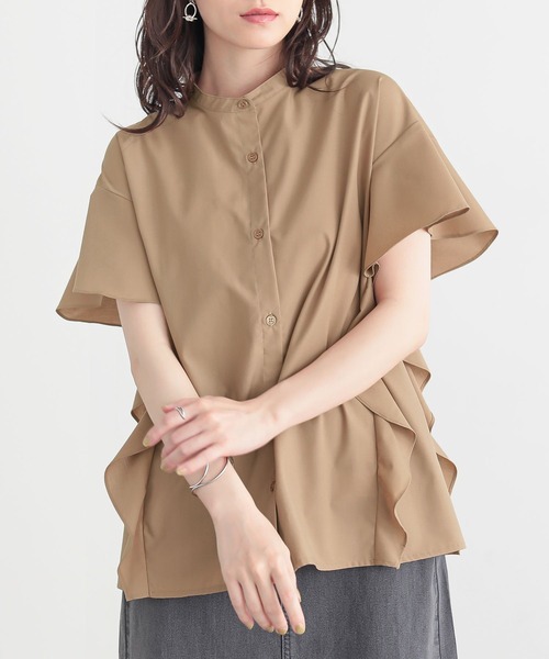 n'OrLABEL（ノアールレーベル）の「『サイドフレアブラウス』（シャツ/ブラウス・レディース・ネイビー/ベージュ/オフホワイト/ブラック・2/1）」の14枚目の写真