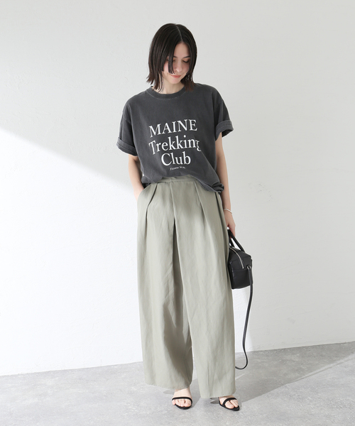 journal standard L'essage（ジャーナルスタンダードレサージュ）の「《追加2》【MAINE】ピグメントTシャツ（Tシャツ/カットソー・レディース・ブラウン/ブラック/ピンク/ホワイト・FREE）」の9枚目の写真
