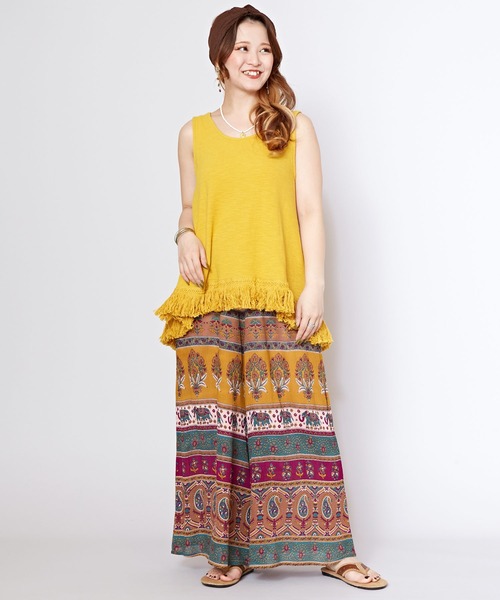 チャイハネ（チャイハネ）の「【チャイハネ】エスニックプリント ナリアワイドパンツ（その他パンツ・レディース・カーキ/ベージュ/ピンク・FREE）」の16枚目の写真