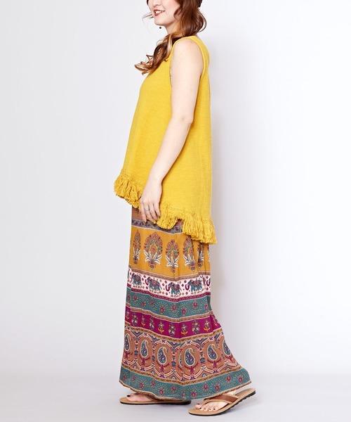 チャイハネ（チャイハネ）の「【チャイハネ】エスニックプリント ナリアワイドパンツ（その他パンツ・レディース・カーキ/ベージュ/ピンク・FREE）」の15枚目の写真