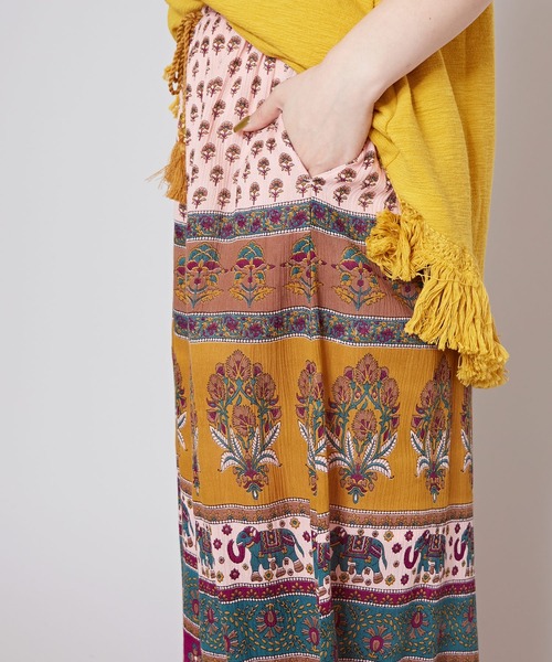 チャイハネ（チャイハネ）の「【チャイハネ】エスニックプリント ナリアワイドパンツ（その他パンツ・レディース・カーキ/ベージュ/ピンク・FREE）」の11枚目の写真