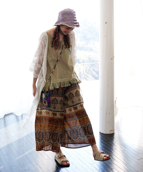 チャイハネ（チャイハネ）の「【チャイハネ】エスニックプリント ナリアワイドパンツ（その他パンツ・レディース・カーキ/ベージュ/ピンク・FREE）」の18枚目の写真